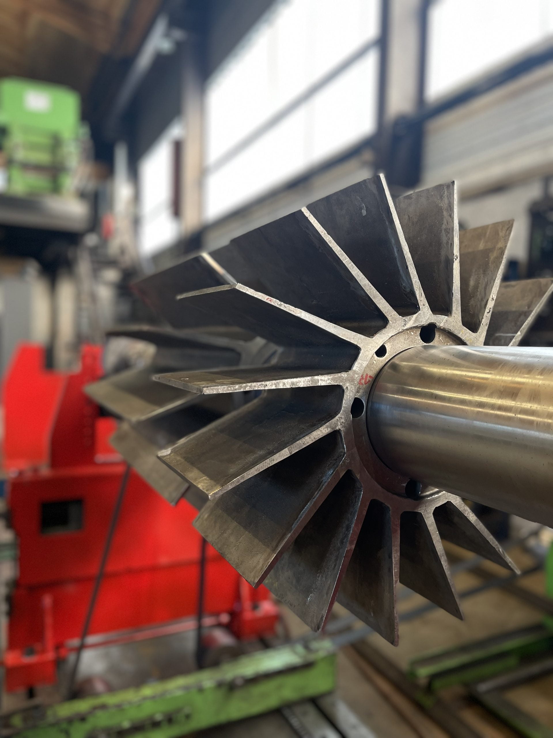 équilibrage industriel de turbine de pompe